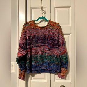 GAP rainbow knit pocket sweater XXL